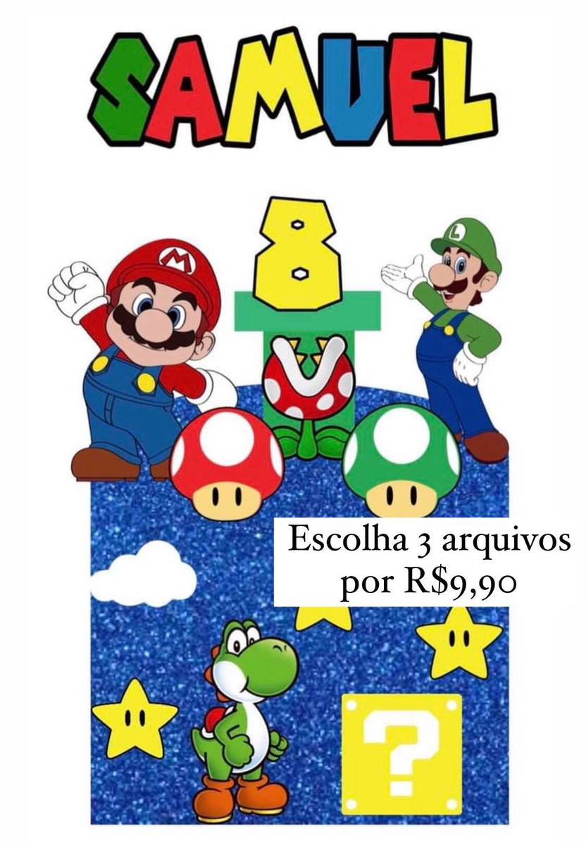 3D ARQUIVO DE CORTE - TOPO SUPER MARIO