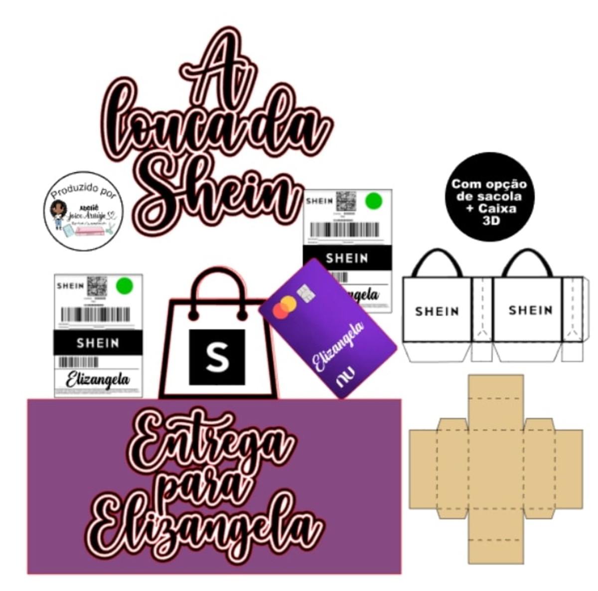 428 - Arquivo de Corte Topo de Bolo a Louca da Shein