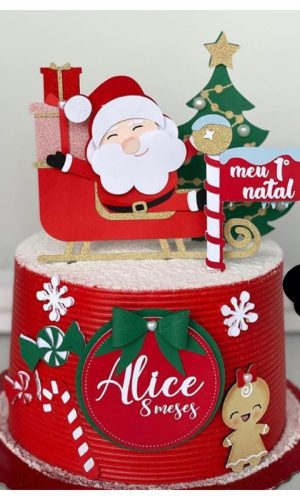534 - Arquivo de corte topo de bolo meu primeiro natal