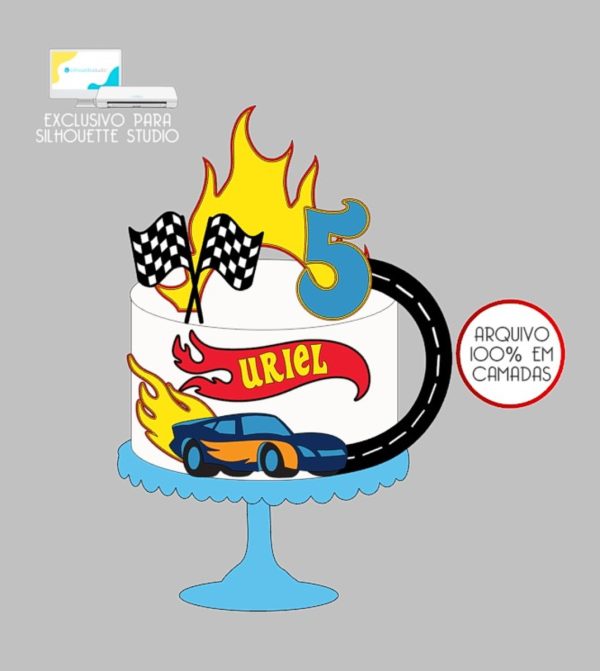 59 - Arquivo Topo de Bolo Carro Hotwheels