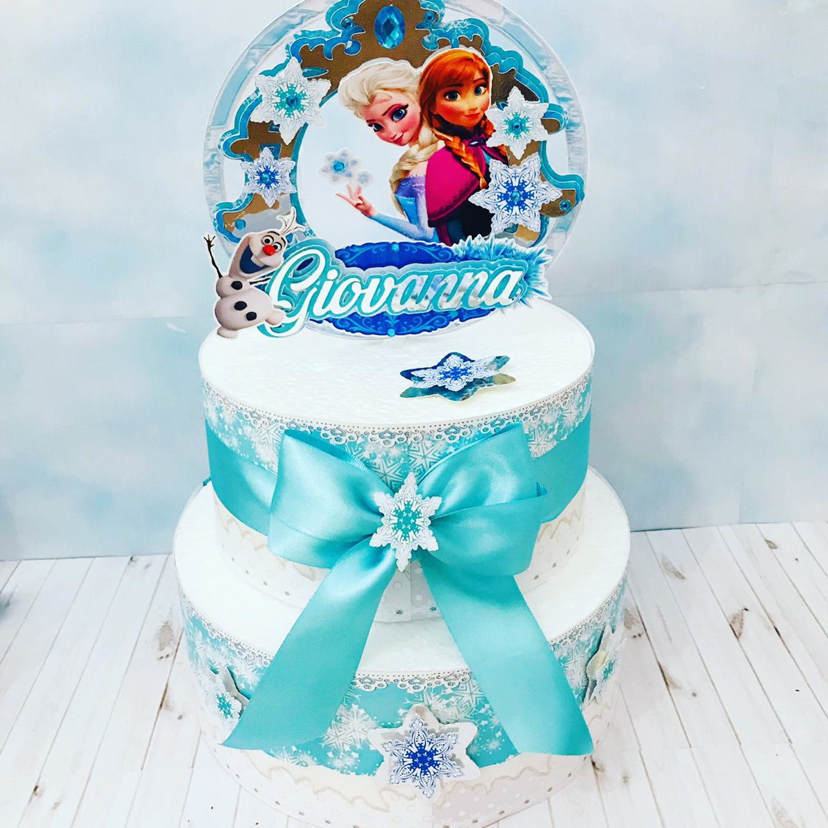 89-Arquivo de corte Topo de bolo de luxo Frozen - Imagem 3