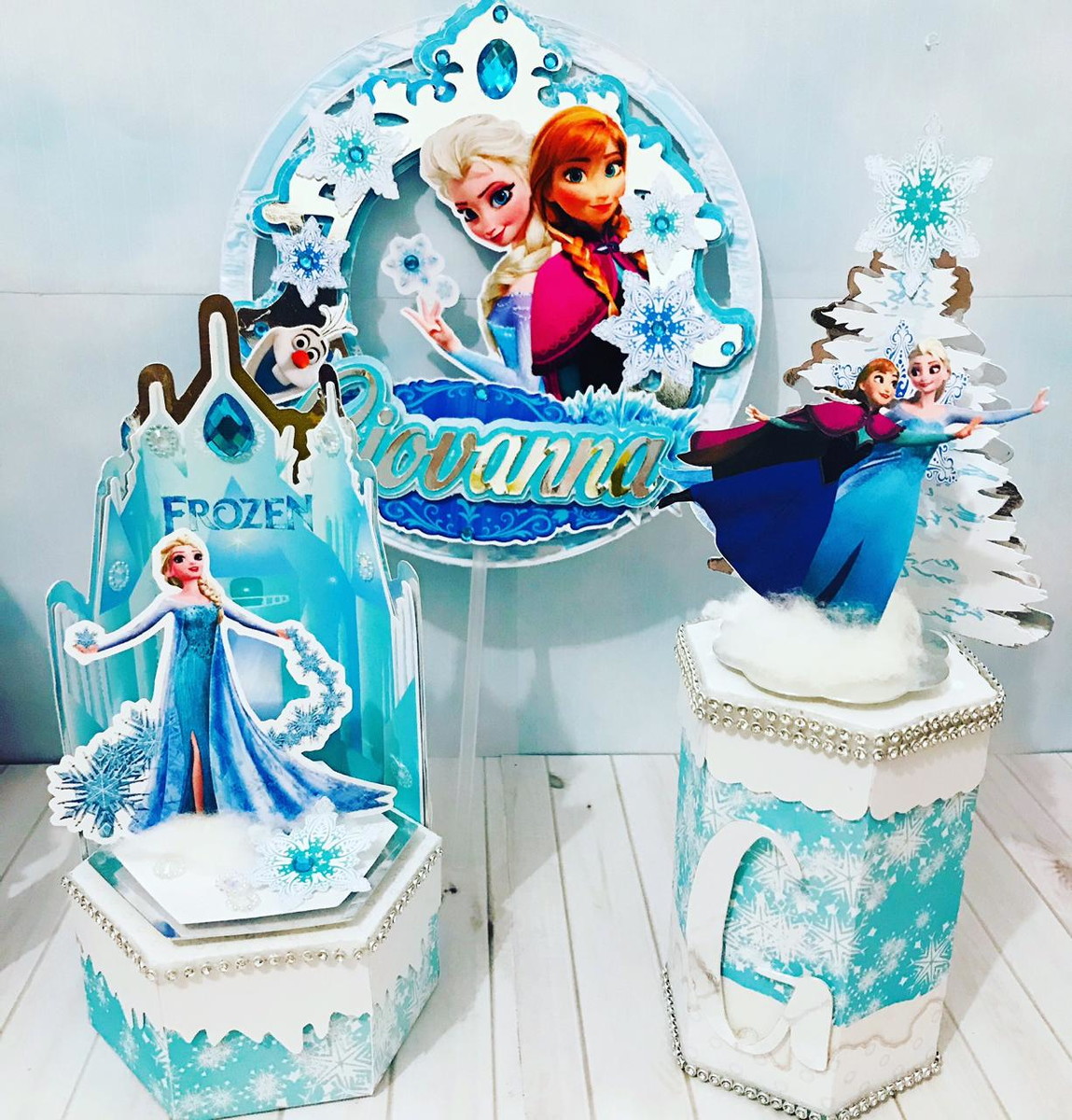 89-Arquivo de corte Topo de bolo de luxo Frozen - Imagem 2