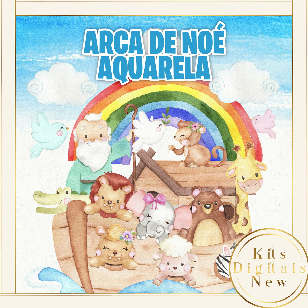 ARCA DE NOÉ AQUARELA KIT DIGITAL
