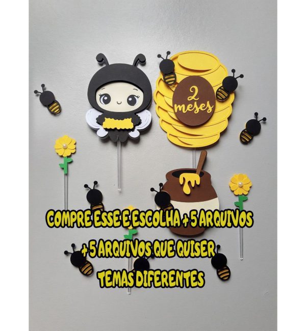 Arquivo Corte Topo de Bolo Abelinha
