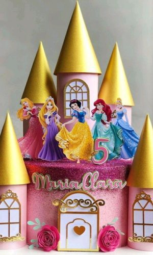 Arquivo Corte Topo De Bolo Castelo Princesas Da Disney -003