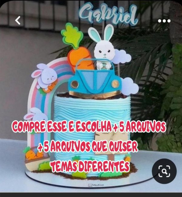 Arquivo Corte Topo de Bolo Coelho Fusca