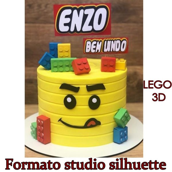 Arquivo Corte Topo de Bolo Lego 3D -02-COD: 914