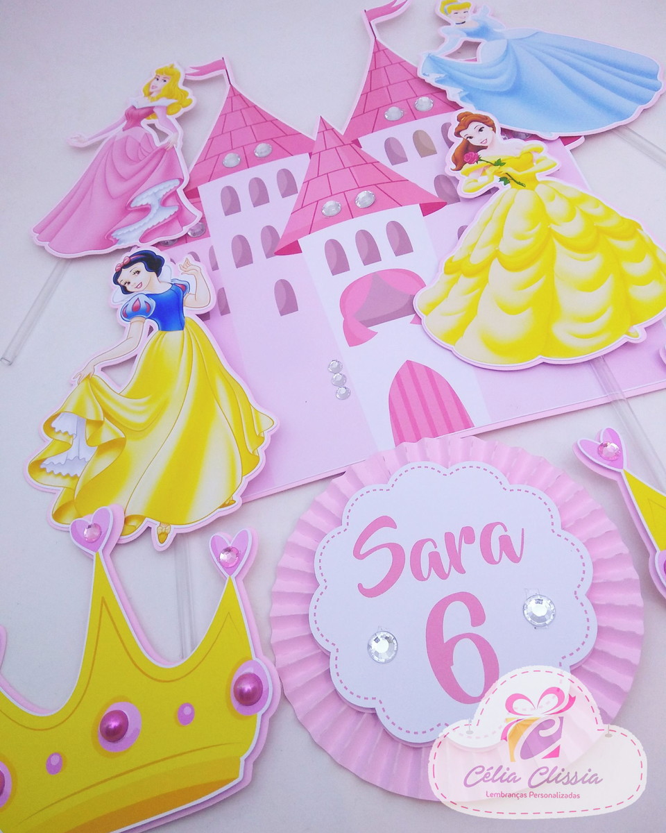 Arquivo Corte Topo de Bolo Princesas Disney
