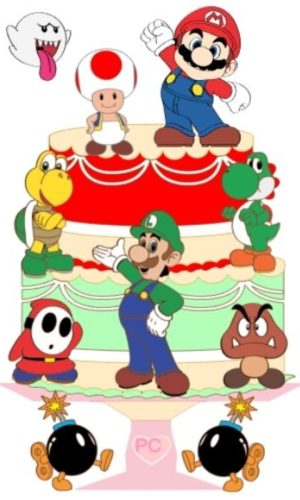 Arquivo corte Topo de bolo Super Mario CAMADAS STUDIO #2069