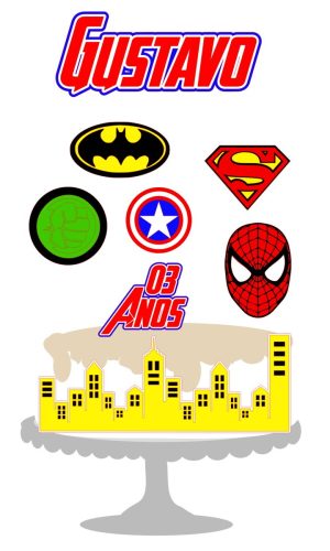 Kit com 5 arquivos de corte:06-VINGADORES TOPO CAMADAS