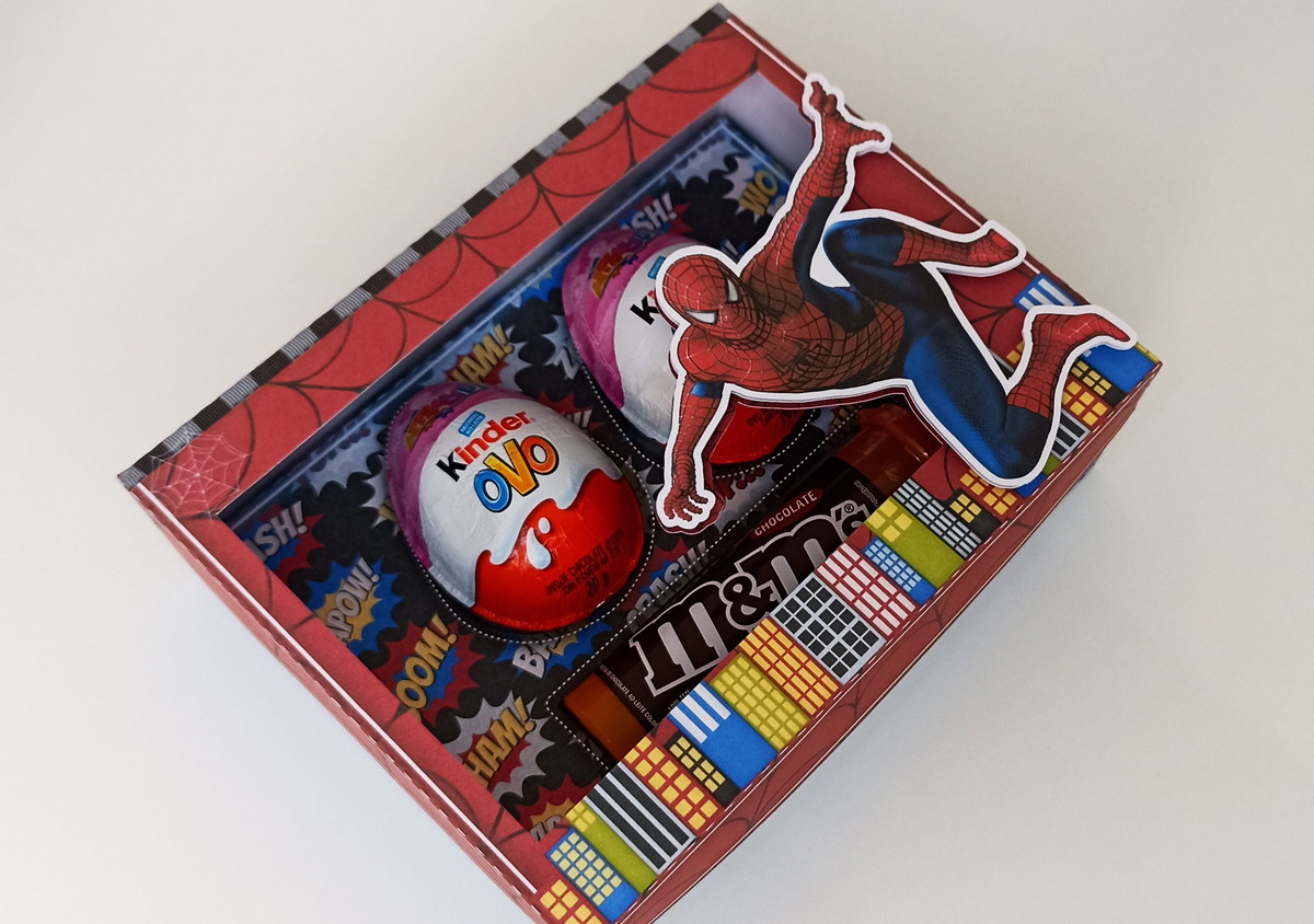 Arquivo de Corte Caixa Kinder Homem Aranha Pdf/stúdio #5154