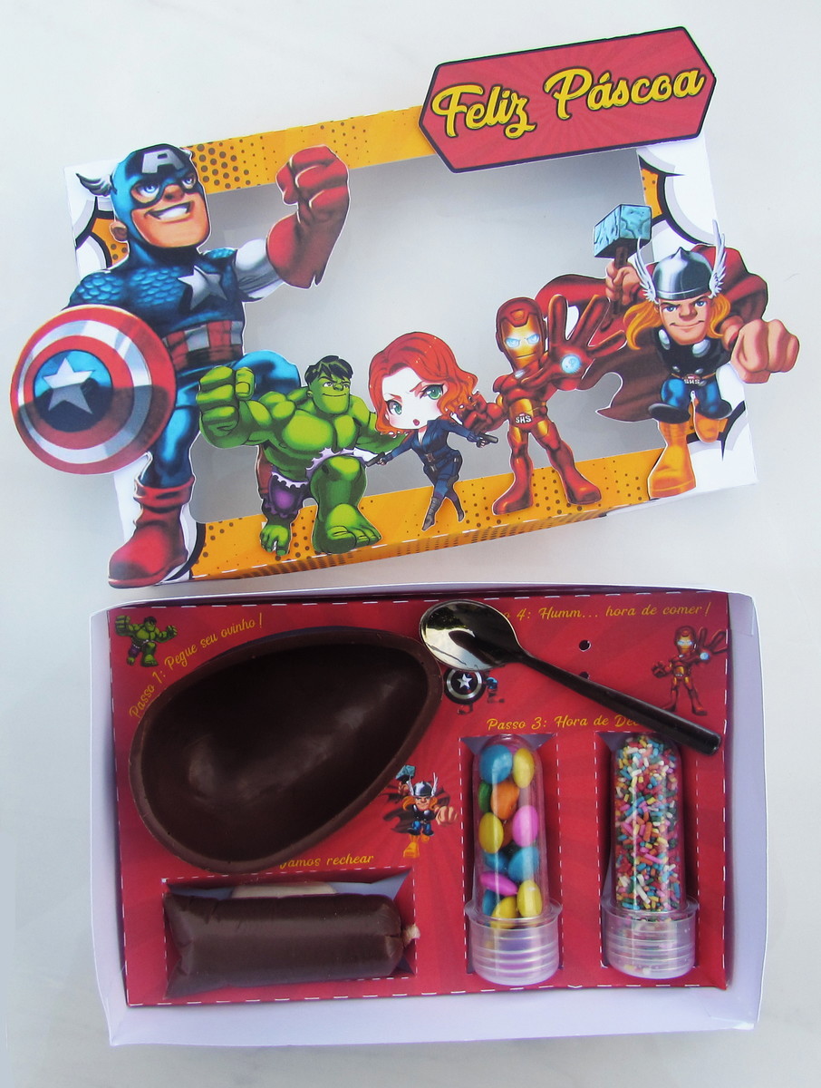 Arquivo de corte caixa ovo de colher Vingadores 123 - Imagem 3
