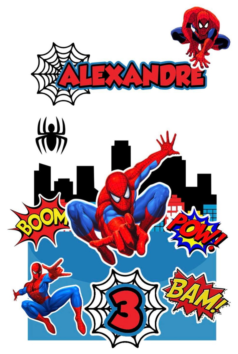 Arquivo de Corte Digital - Topo de Bolo Homem - Aranha - Imagem 2