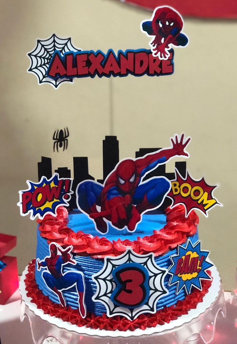 Arquivo de Corte Digital - Topo de Bolo Homem - Aranha