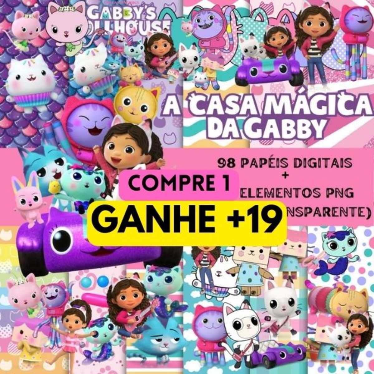 Arquivo de Corte Kit Digital a Casa Mágica da Gabby