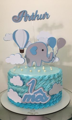 Arquivo de Corte Topo Bolo Elefante Azul