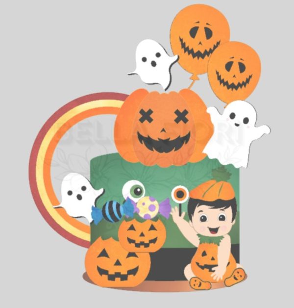 Arquivo de Corte Topo Bolo Halloween Baby Boy-bella Fiori