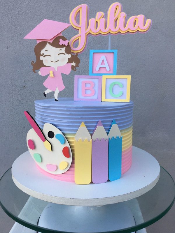 Arquivo de Corte Topo de Bolo Abc Menina Camadas