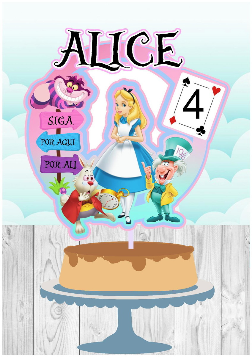 Arquivo De Corte Topo De Bolo Alice No Pais Das Maravilhas