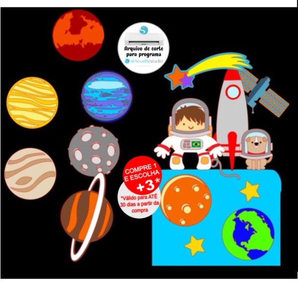 Arquivo de Corte Topo de Bolo Astronauta