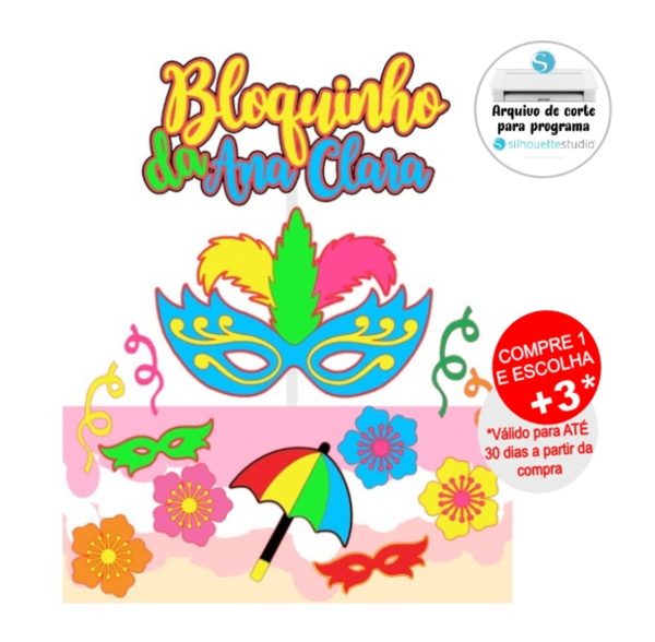Arquivo De Corte Topo De Bolo Carnaval Máscara