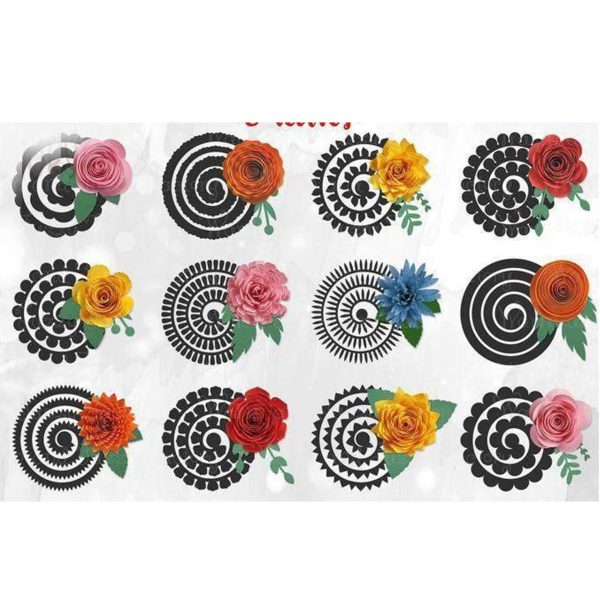 Arquivo de corte Topo de bolo flor espiral