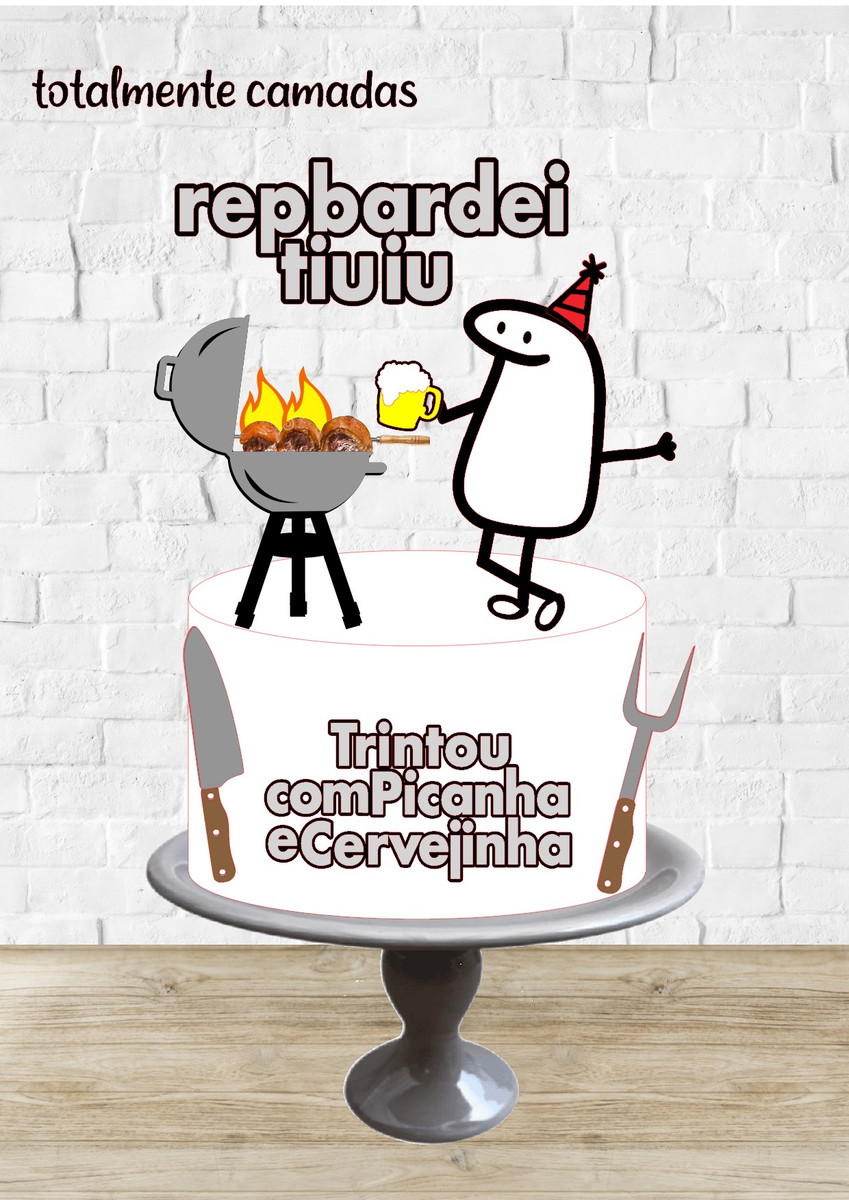 Arquivo de Corte Topo de Bolo Flork Churrasco