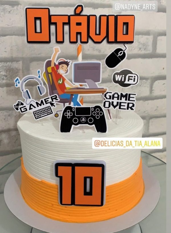 Arquivo de corte Topo de Bolo Gamer