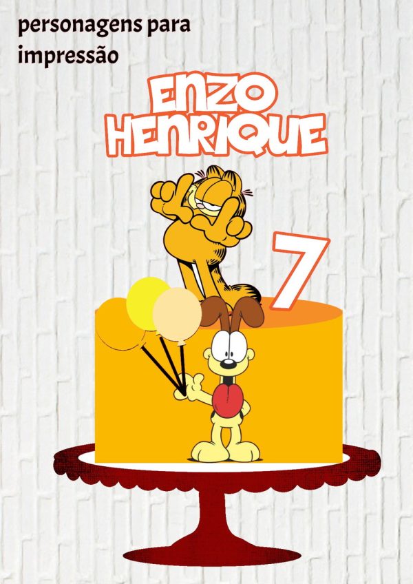 Arquivo de Corte Topo de Bolo Garfield