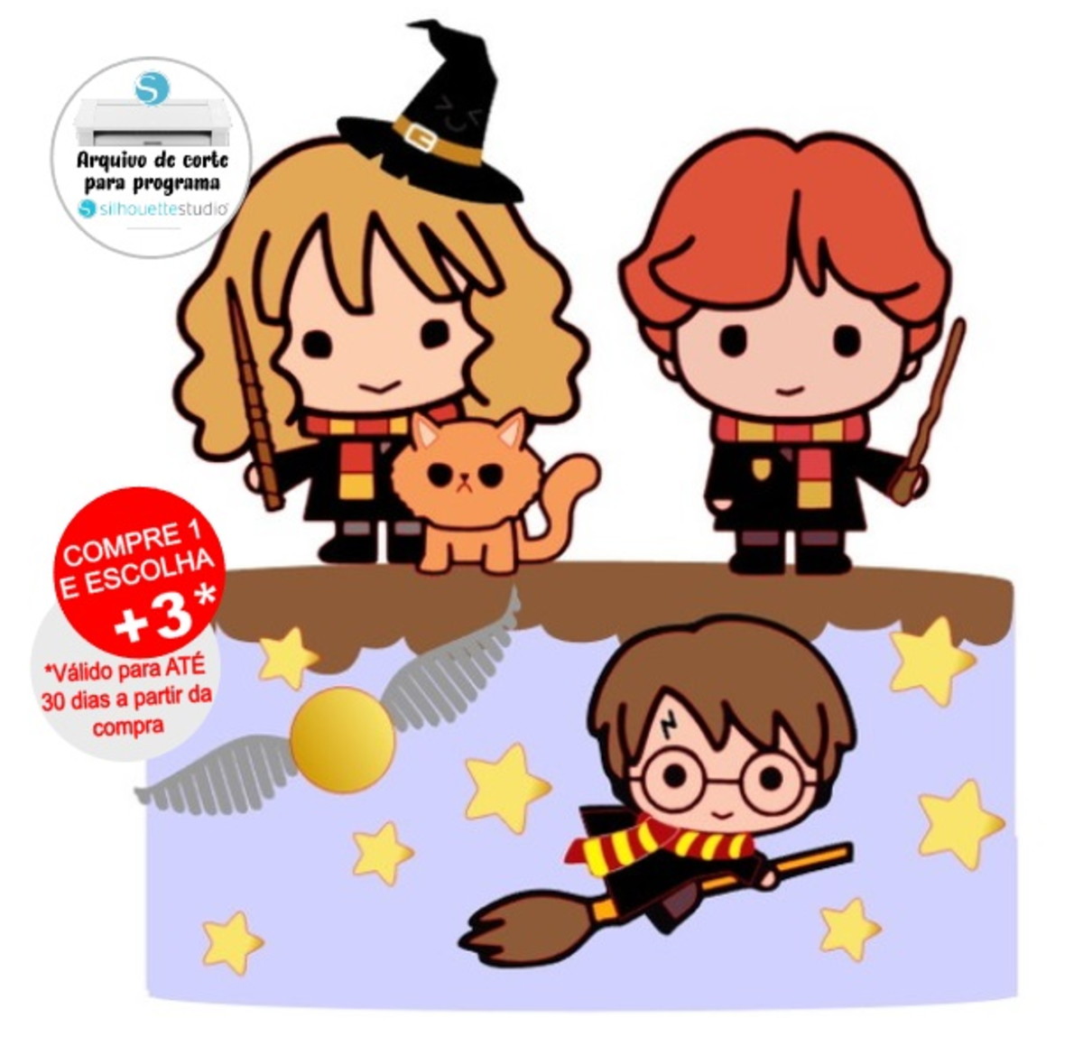 Arquivo de Corte Topo de Bolo Harry Potter