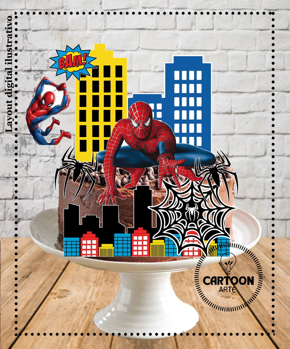 Arquivo de Corte Topo de Bolo Homem Aranha 2