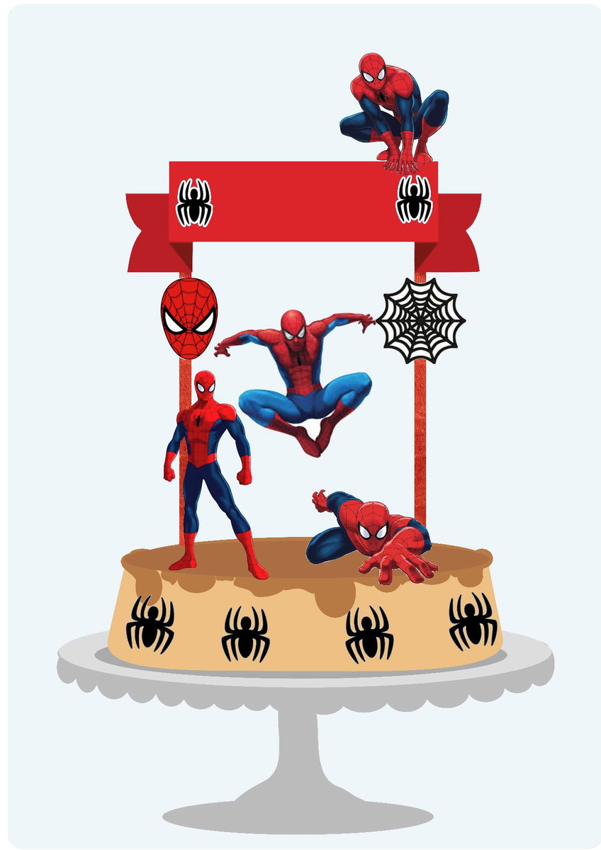 Arquivo de Corte Topo de Bolo Homem Aranha Pdf/st #3829 - Imagem 2