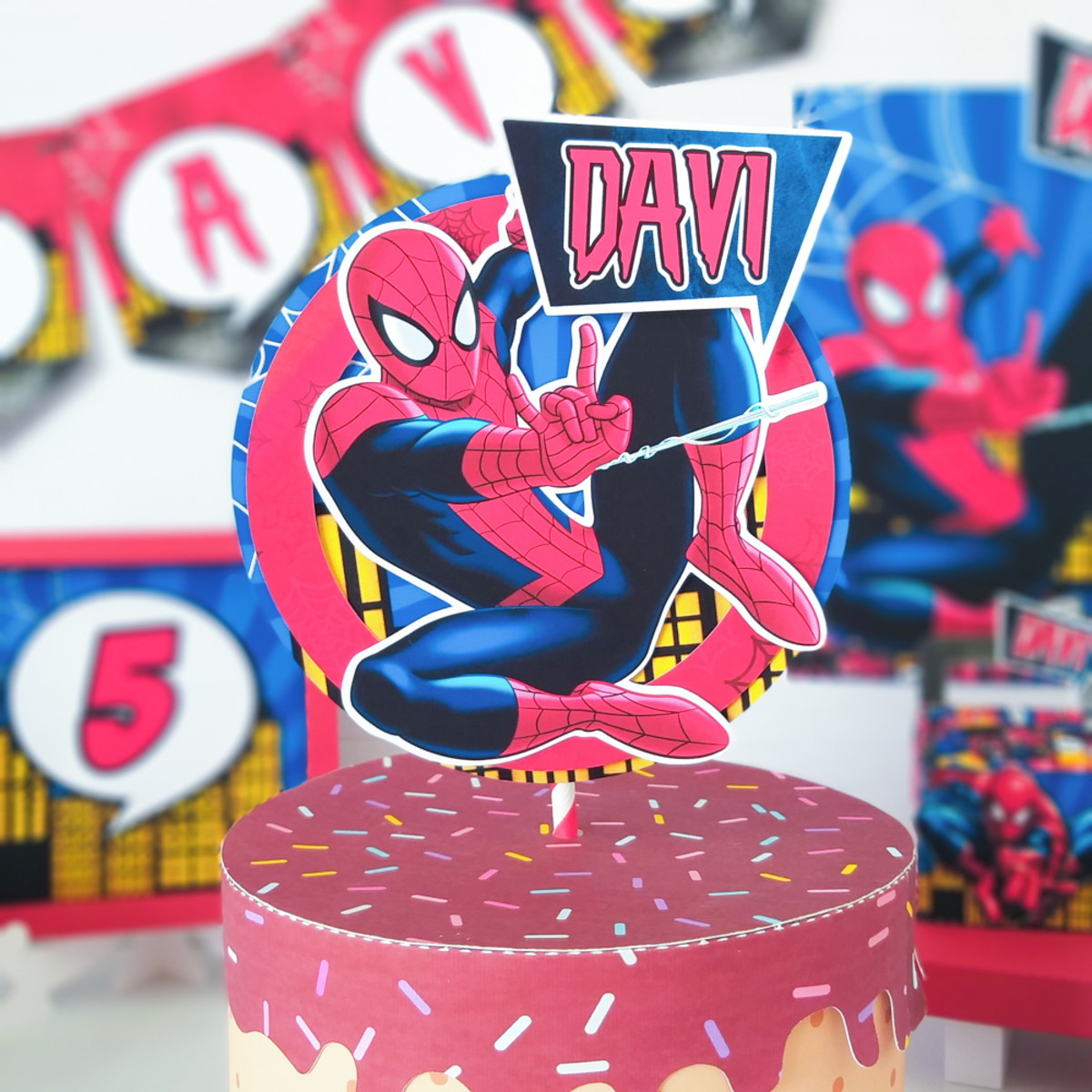 Arquivo de Corte topo de bolo Homem Aranha - Studio e PDF
