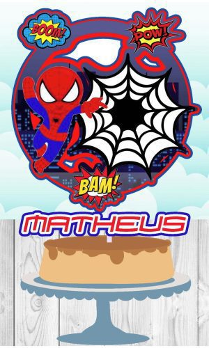 Arquivo de Corte - Topo de Bolo Homem Aranha-STUDIO