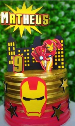 Arquivo de Corte Topo de Bolo Homem de Ferro +brinde