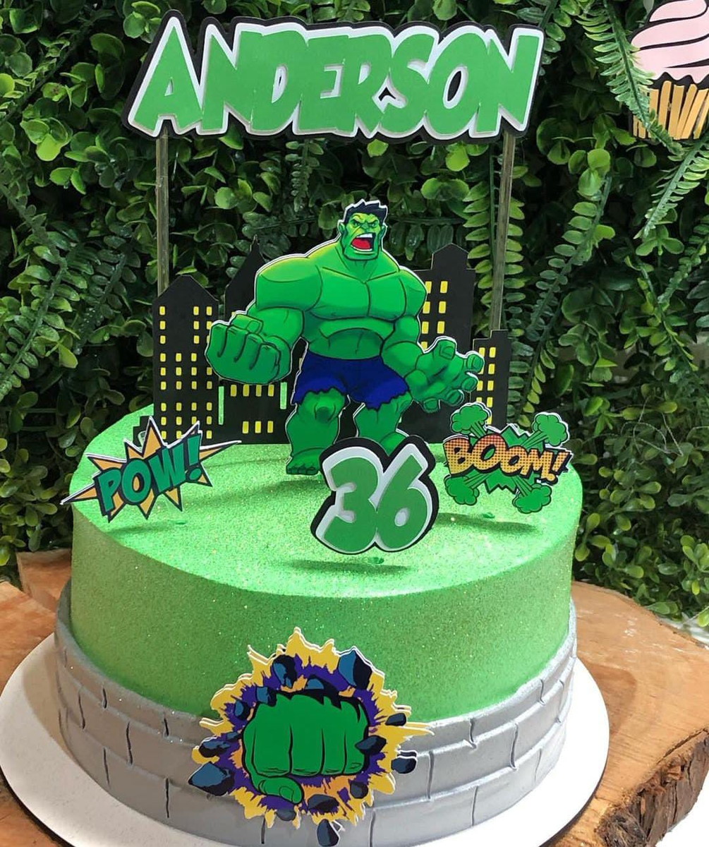 Arquivo de Corte Topo de Bolo Hulk Desenho