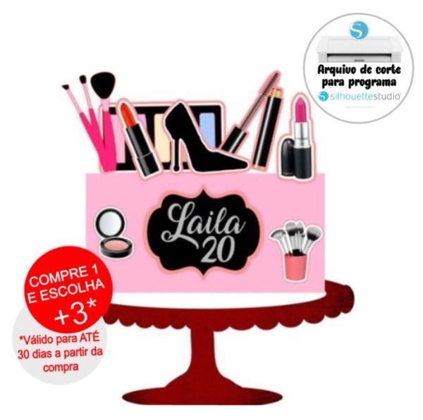 Arquivo de Corte Topo de Bolo Maquiagem