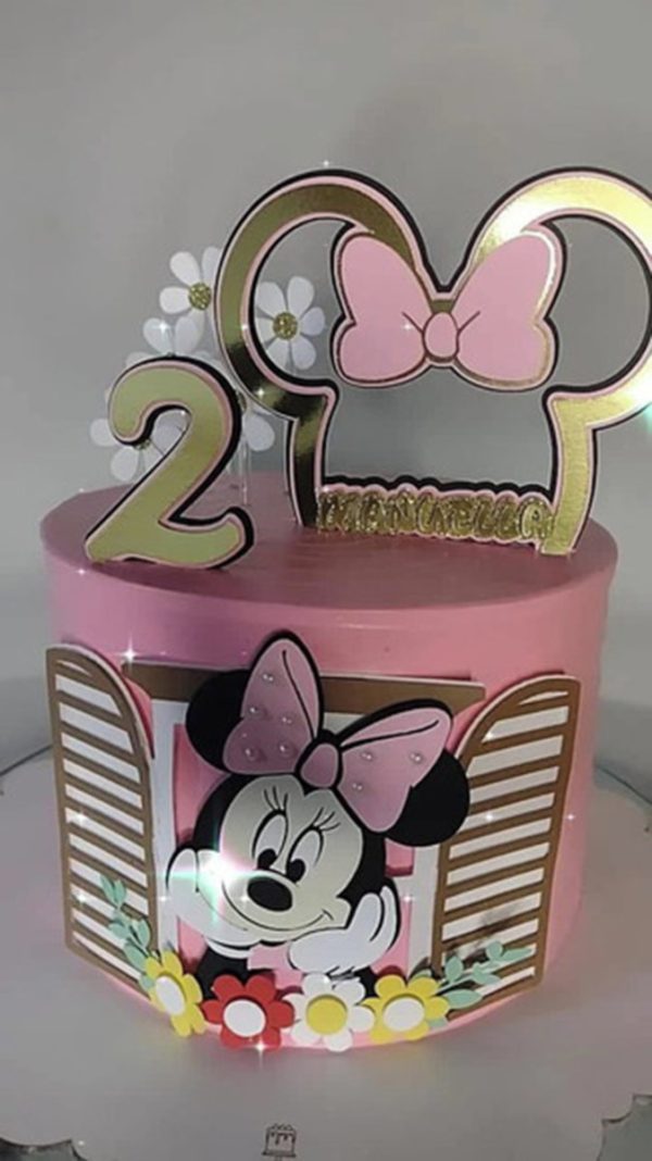 Arquivo De Corte Topo De Bolo Minnie Janela
