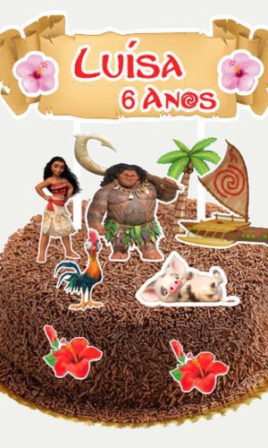 Arquivo de Corte Topo de Bolo Moana 03 - Studio e PDF