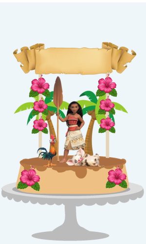 Arquivo de Corte Topo de Bolo Moana - Studio e pdf