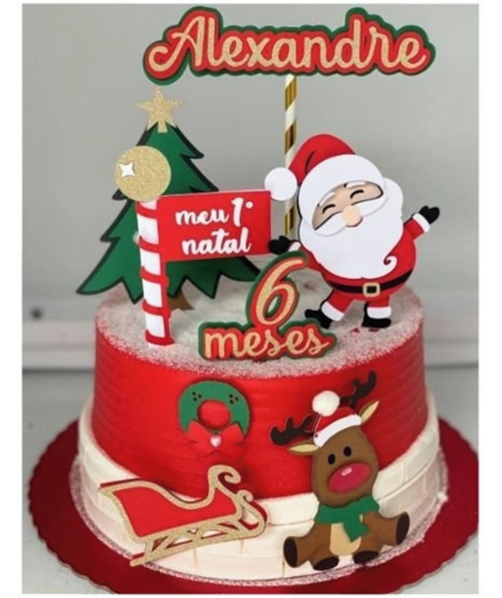 Arquivo de corte topo de bolo natal