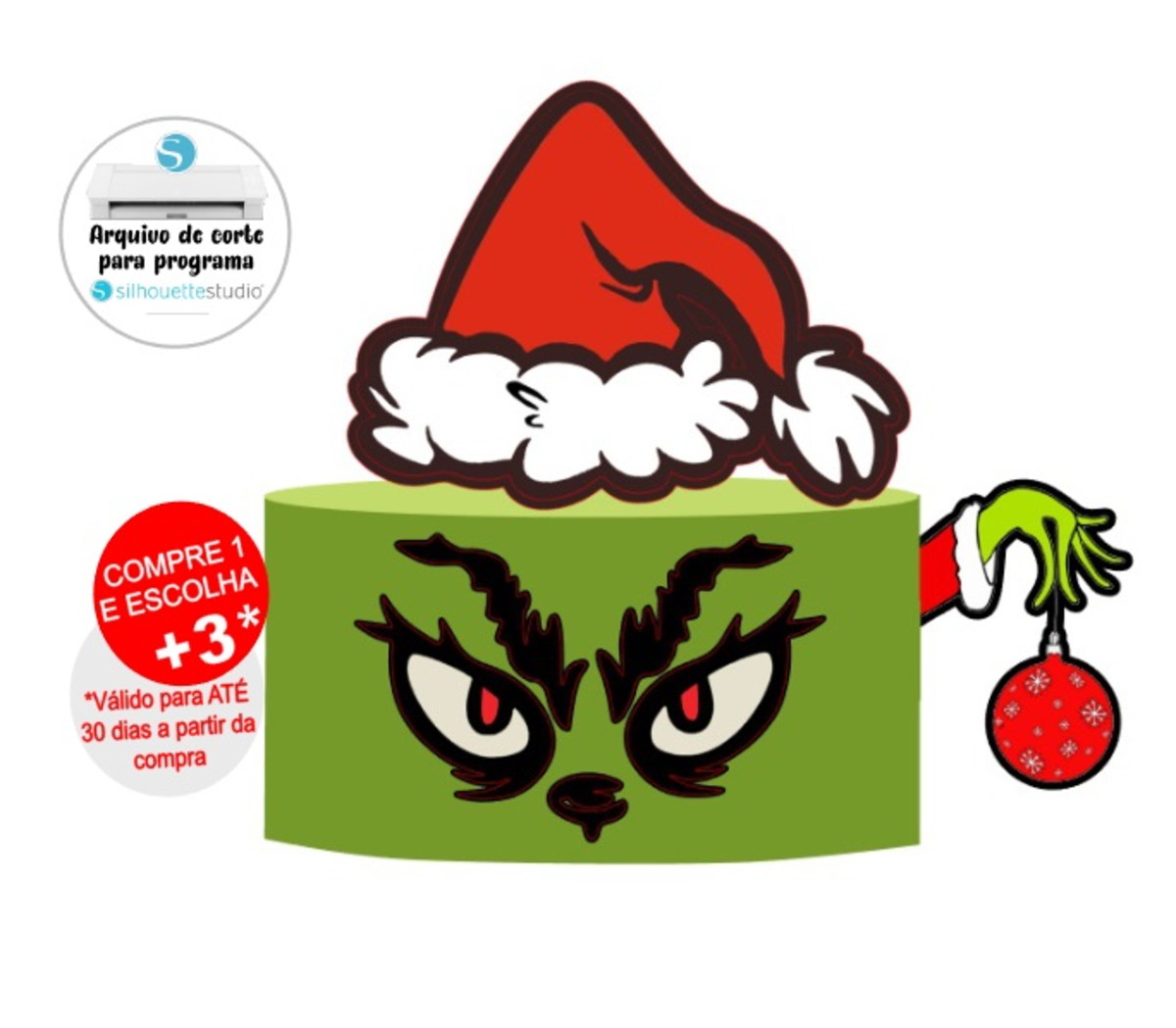 Arquivo de corte topo de bolo O Grinch
