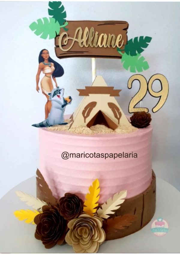 Arquivo de corte Topo de Bolo POCAHONTAS