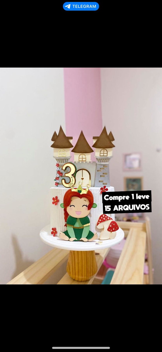 Arquivo de Corte Topo de Bolo Princesa Fiona Baby Studio
