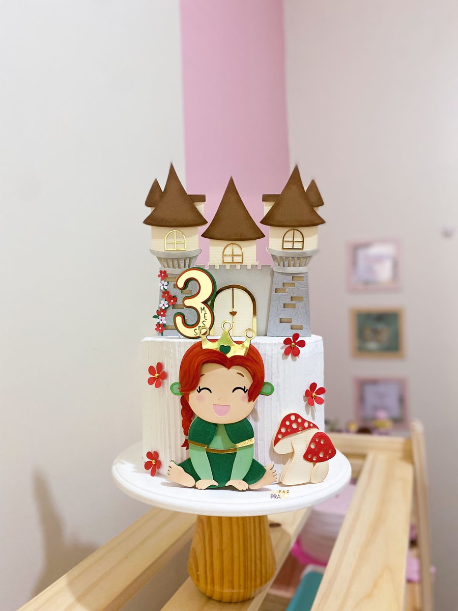 Arquivo de Corte Topo de Bolo Princesa Fiona Castelo