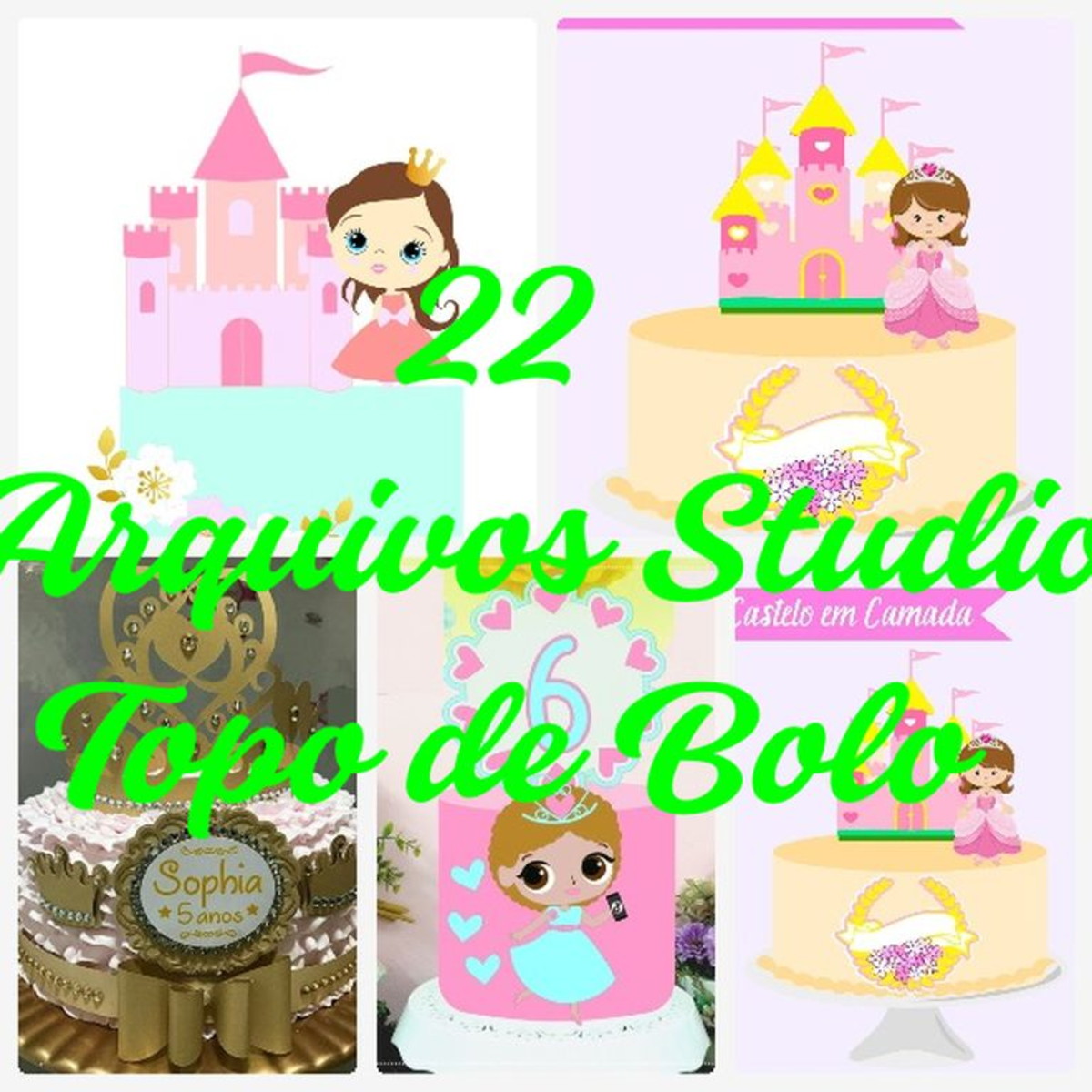 ARQUIVO DE CORTE TOPO DE BOLO - PRINCESA- REALEZA