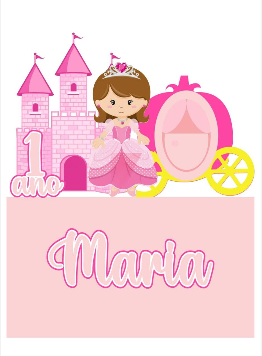Arquivo de Corte Topo de Bolo Princesa Rosa 01
