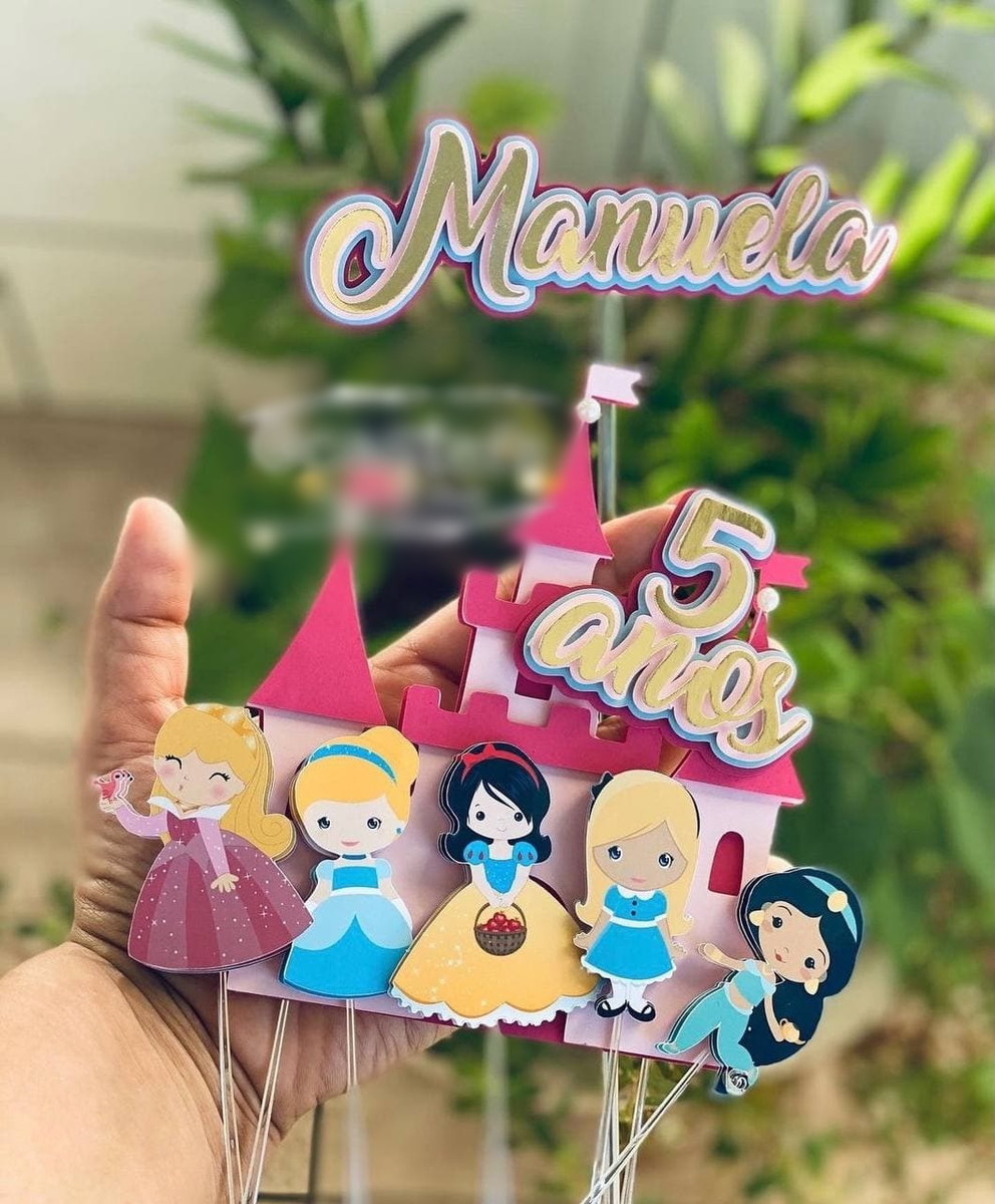 Arquivo de Corte Topo de Bolo Princesas