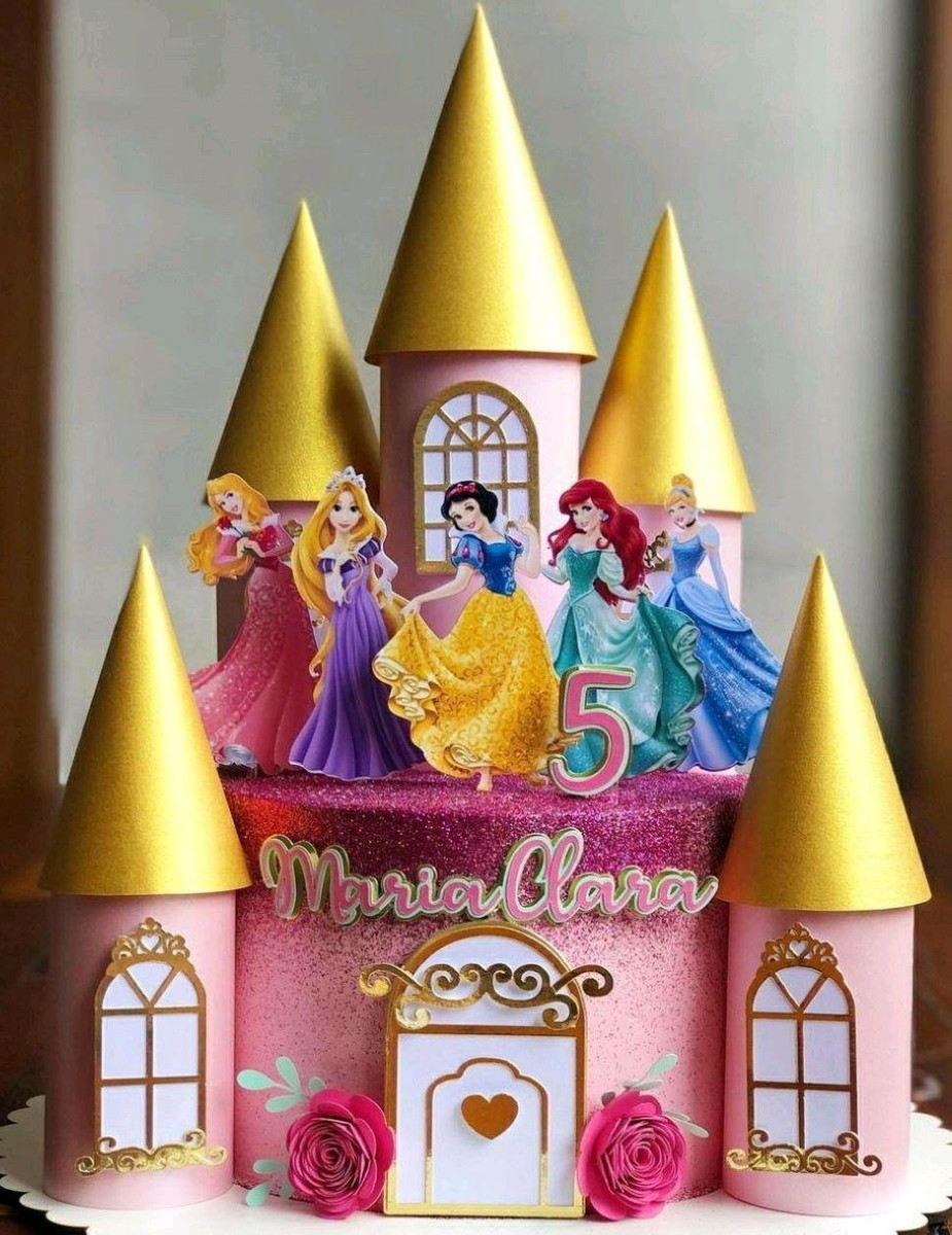 Arquivo Digital Topo de Bolo Castelo Princesas da Disney