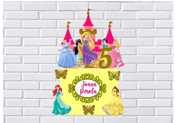 Arquivo de Corte Topo de Bolo Princesas Disney Flexi Foison - Imagem 2